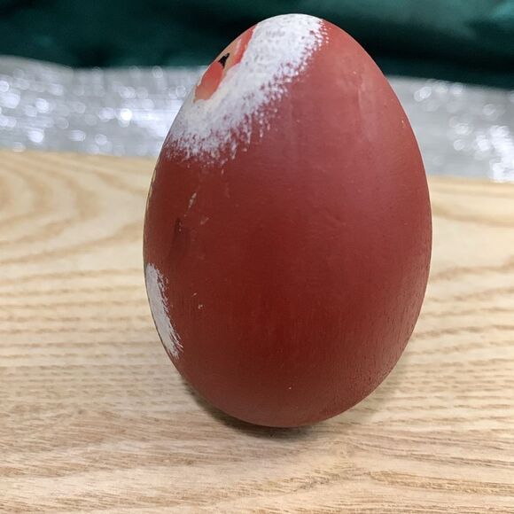 Two Small Vintage Hand Painted Artist Signed Wooden Egg Santa Folk Art Figurines - Picture 7 of 17